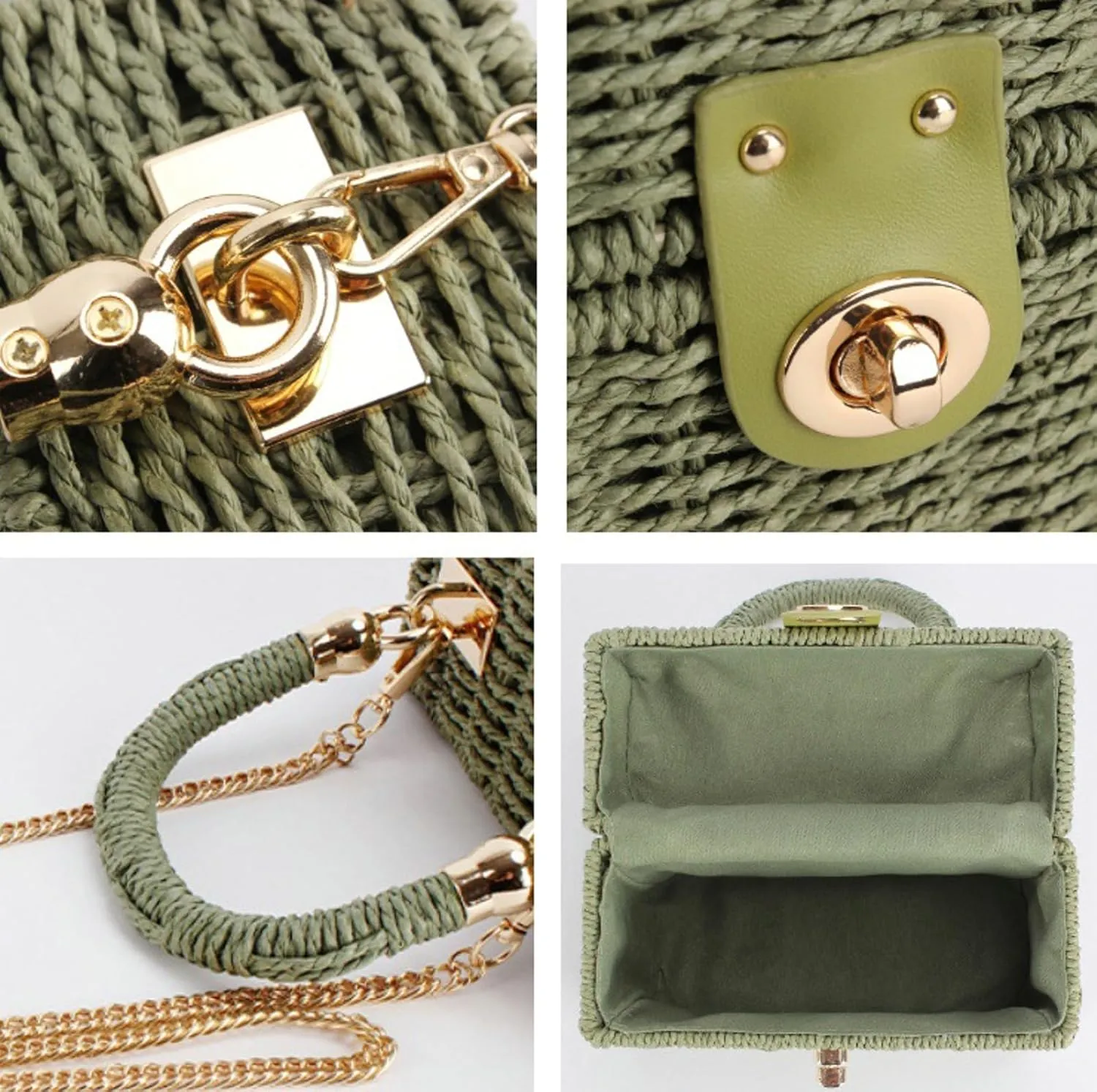 2025 Woven Crossbody Handbag Casual Tote Bag Square Box Paper Rope Beach Vacation Travel Bag Top Handle