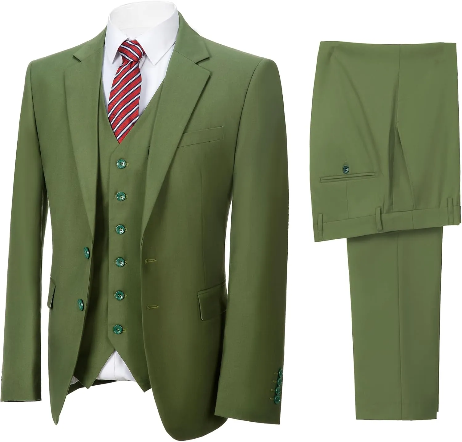 3 Pieces Business Mens Suit Notch Lapel Blazer Formal Wedding Groom Pants Tux Vest Tuxedos