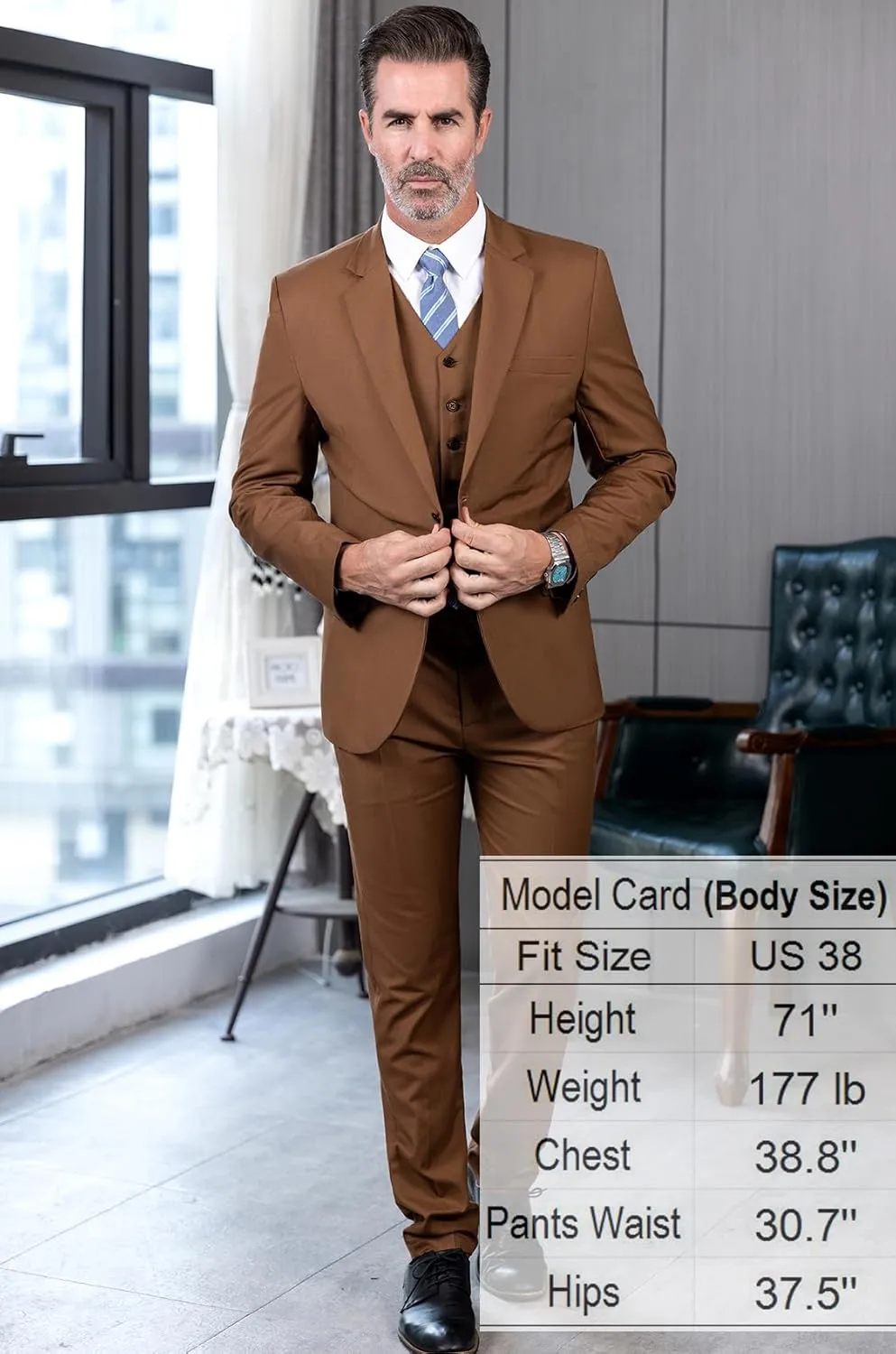 3 Pieces Business Mens Suit Notch Lapel Blazer Formal Wedding Groom Pants Tux Vest Tuxedos