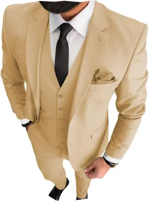 3 Pieces Business Mens Suit Notch Lapel Blazer Formal Wedding Groom Pants Tux Vest Tuxedos