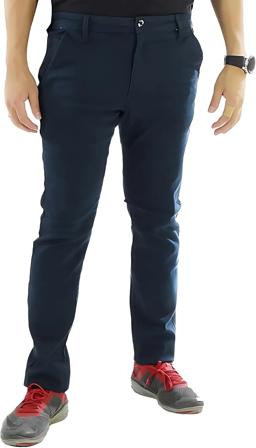 Access Chino Pants for Men, Premium Cotton & Spandex Blend, Basic Casual Uniform Stretchy Straight Fit Chinos Pants Men