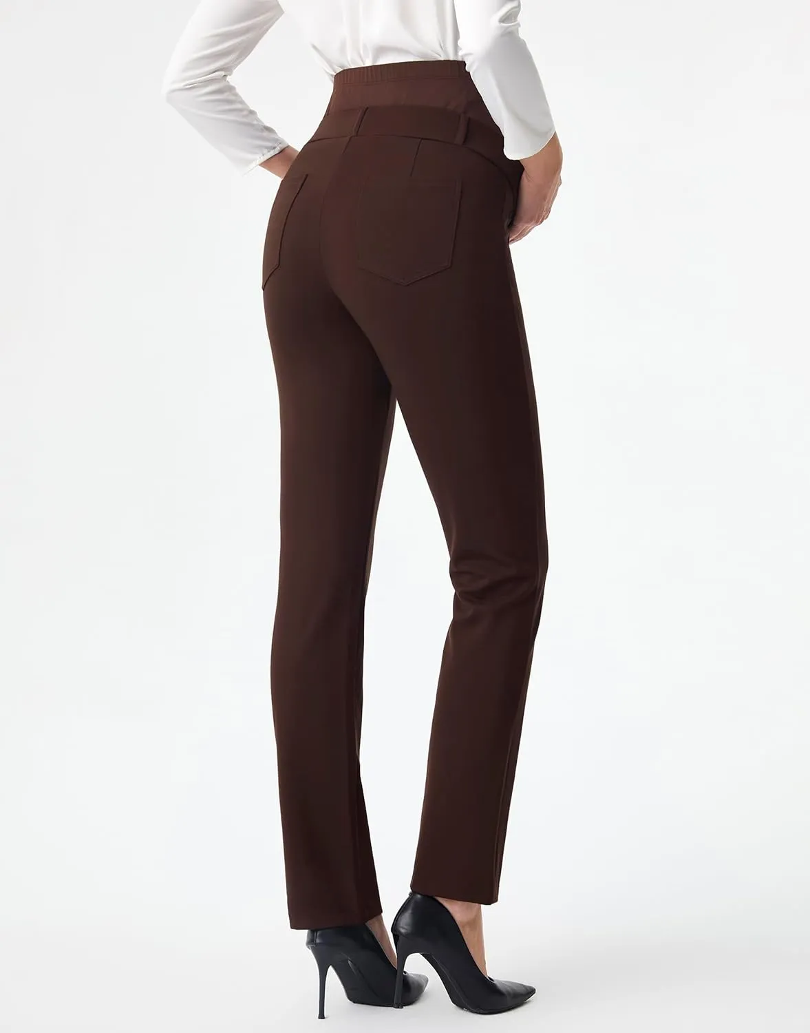 AFITNE Maternity Pants for Work Over The Belly Straight Leg Dress Pants Strethy Pregnancy Office Casual Yoga Pants