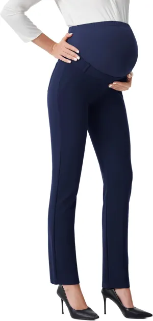 AFITNE Maternity Pants for Work Over The Belly Straight Leg Dress Pants Strethy Pregnancy Office Casual Yoga Pants