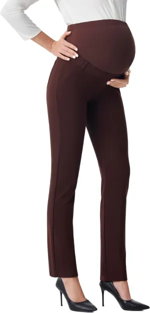 AFITNE Maternity Pants for Work Over The Belly Straight Leg Dress Pants Strethy Pregnancy Office Casual Yoga Pants