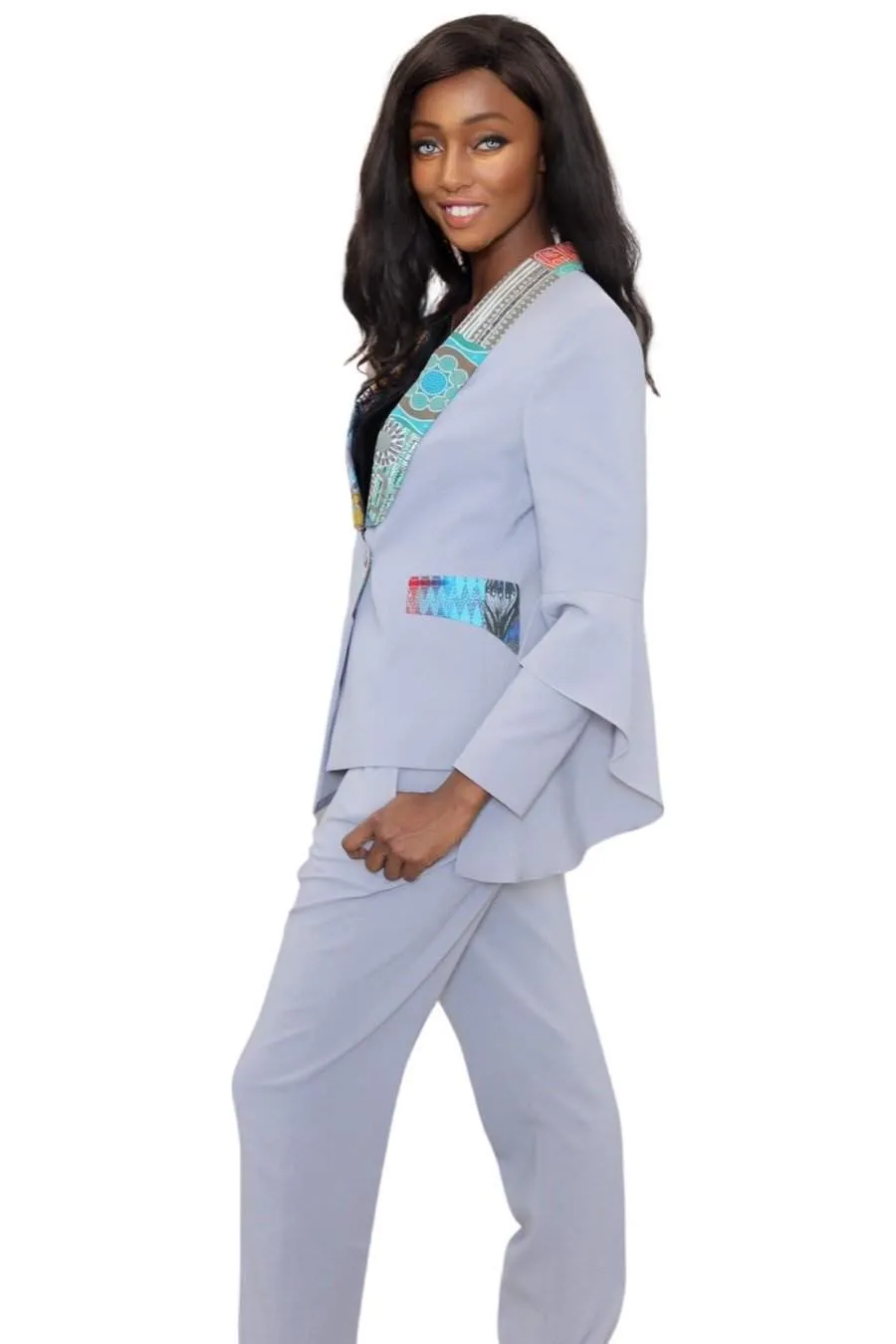 African Business Wear Suit Grey