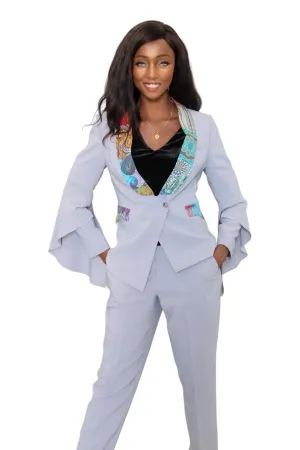 African Business Wear Suit Grey