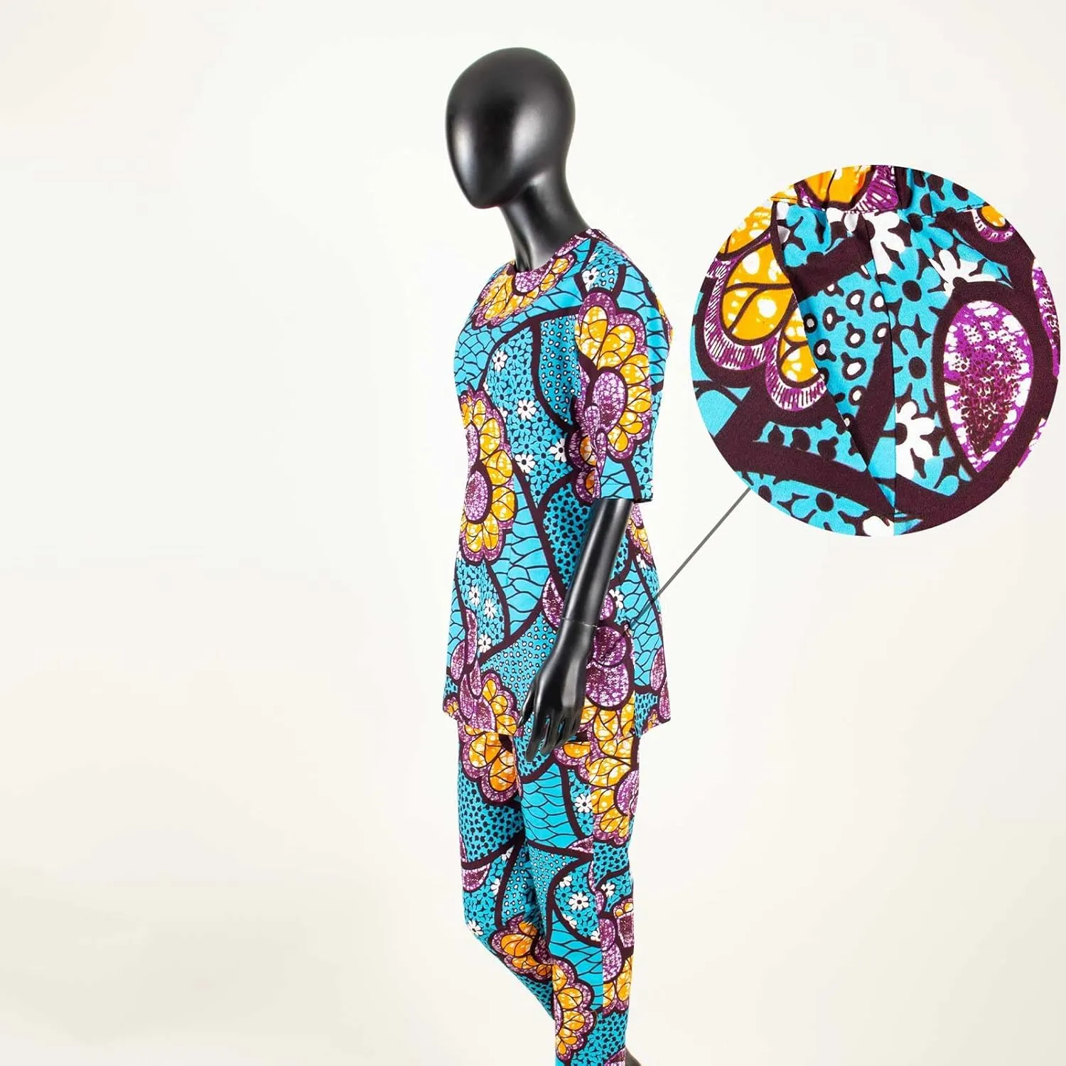 African Suits for Women Anakra Print Half Sleeve Top and Pants 2 Piece Set Outfits Dashiki Casual Tracksuit