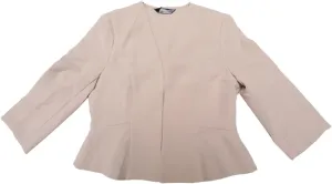 Allegra K Elegant Blazer for Women's Open Front Collarless 3/4 Sleeve Peplum Business Work Suit Jacket