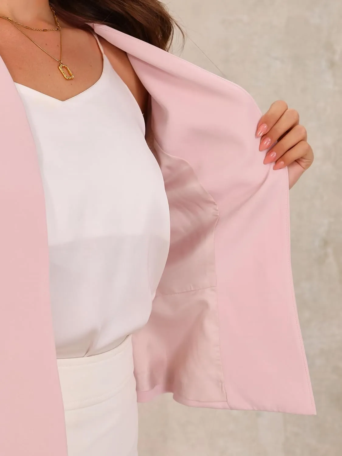 Allegra K Elegant Blazer for Women's Open Front Collarless 3/4 Sleeve Peplum Business Work Suit Jacket