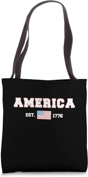 America Est 1776 Funny History Men Women Kid 4th of July Tote Bag