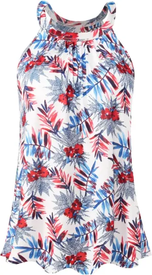 AMVELOP Halter Tank Top for Women Built in Bra Casual Flowy Camisole Tank Sleeveless Summer Outfits 2025