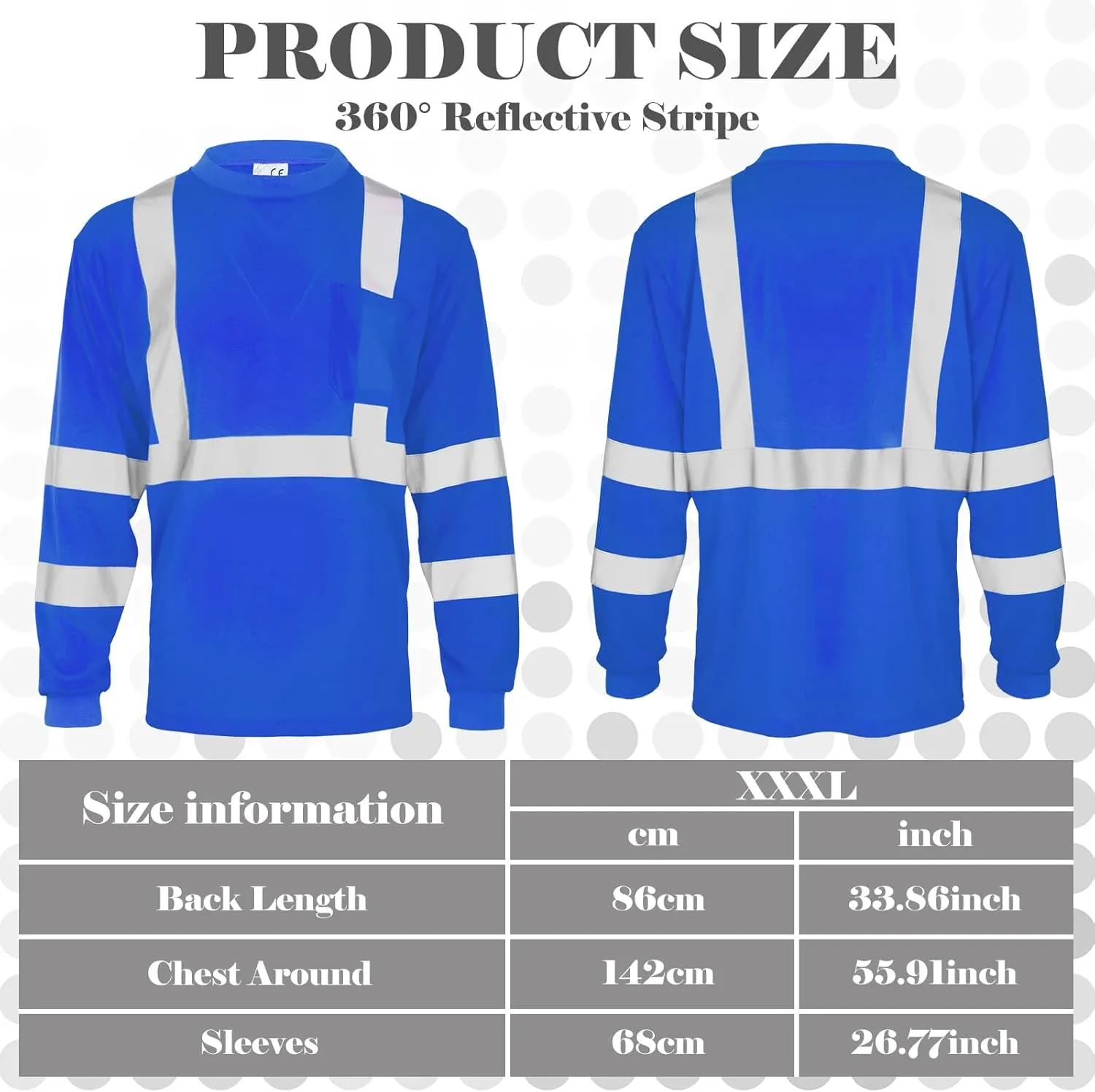Amylove 4 Pcs Long Sleeve Safety Shirt High Visibility Reflective Construction Work Shirts for Men Women