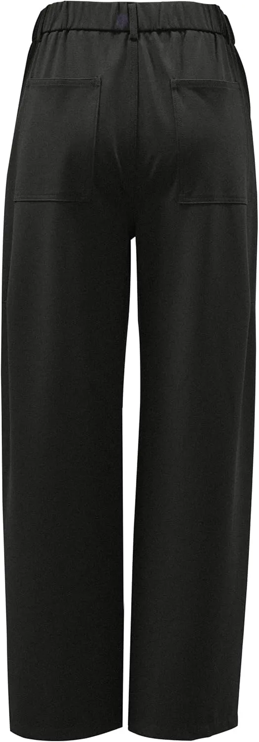 Arach&Cloz 2025 Women's Stretch Wrinkle Free Wide Leg Trousers Casual High Elastic Waisted Loose Palazzo Pants with Pockets
