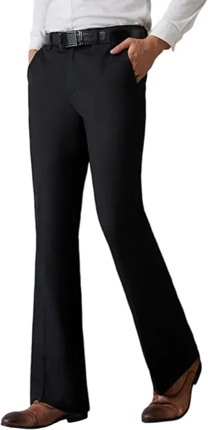 Asian Size Mens Boot Cut Dress Pants Flared Flares Style Tailored Trousers Bell Bottom Wedding Casual Vintage