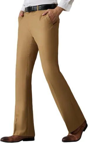 Asian Size Mens Boot Cut Dress Pants Flared Flares Style Tailored Trousers Bell Bottom Wedding Casual Vintage