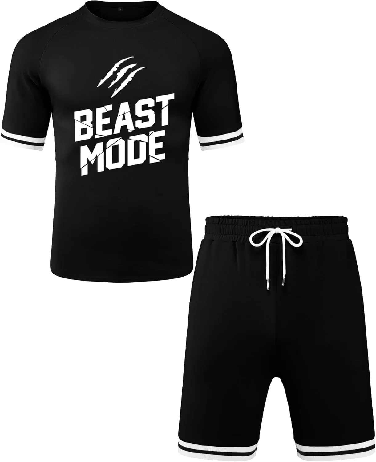 Babioboa Mens Short Sets 2 Piece Outfits Fashion Summer Tracksuit Casual Shirt Shorts Slim Fit Athletic Sports Sweatsuit