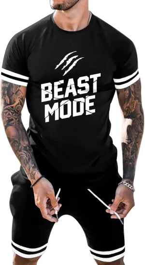 Babioboa Mens Short Sets 2 Piece Outfits Fashion Summer Tracksuit Casual Shirt Shorts Slim Fit Athletic Sports Sweatsuit