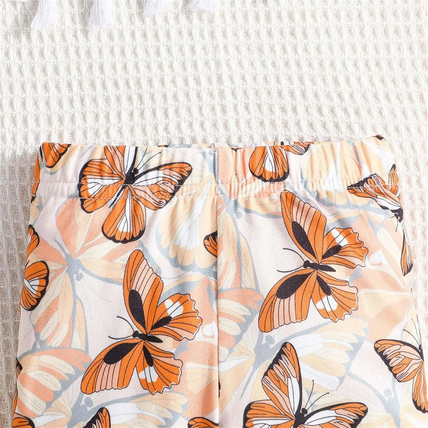 Baby Girls Clothes Autumn Dress Solid Color Ribbed Bow Stripe Ruffle Long Sleeve Tops Floral Print Pants 2Pcs Outfit