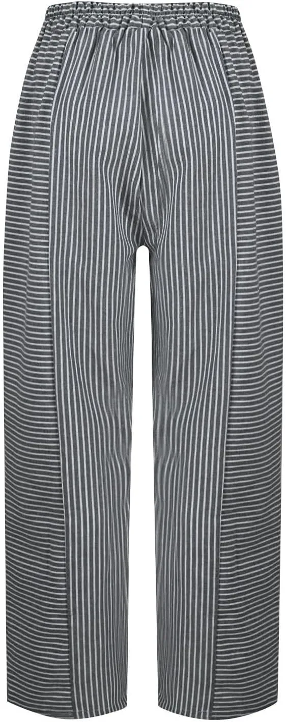Beach Vacation Clothes for Women Elastic Waist Side Back Four Pockets 9/10 Pants Petite Summer Beachwear