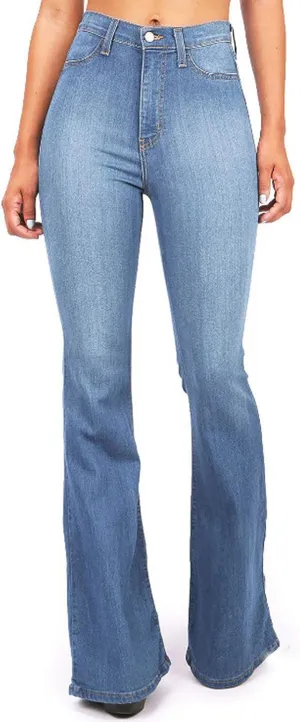 Bell Bottom Jeans for Womens Stretchy High Waisted Flare Curvy Denim Pants Slimming Boootcut Trousers with Pockets