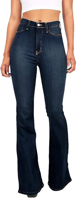 Bell Bottom Jeans for Womens Stretchy High Waisted Flare Curvy Denim Pants Slimming Boootcut Trousers with Pockets