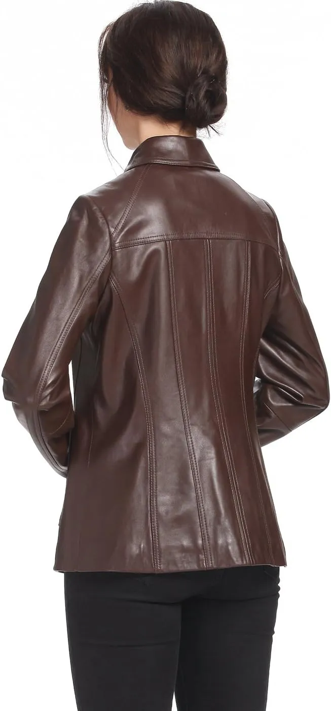 BGSD Women Ellen Lambskin Leather Jacket (Also available in Plus Size & Petite)