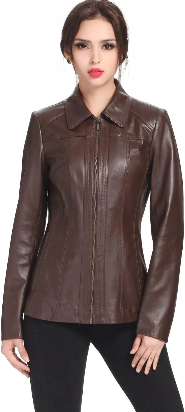 BGSD Women Ellen Lambskin Leather Jacket (Also available in Plus Size & Petite)