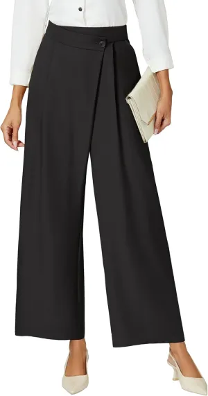 Blooming Jelly Women Wide Leg Dress Pants High Waisted Work Pant with Pocket Business Casual Outfits 2025