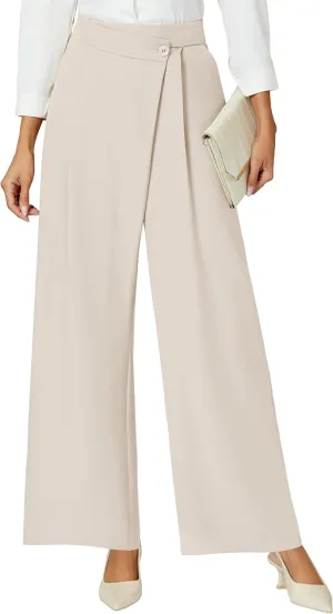 Blooming Jelly Women Wide Leg Dress Pants High Waisted Work Pant with Pocket Business Casual Outfits 2025