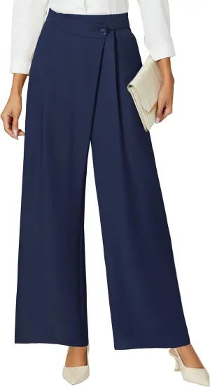 Blooming Jelly Women Wide Leg Dress Pants High Waisted Work Pant with Pocket Business Casual Outfits 2025
