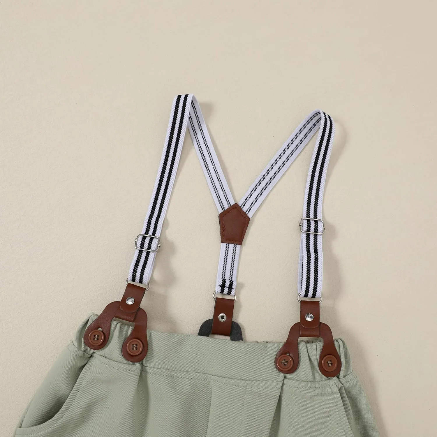 Boy Suit Toddler Boy Outfit Boy Dress Shirt with Bowtie/Suspender Pants Gentleman Wedding Outfits 1-10 Years.