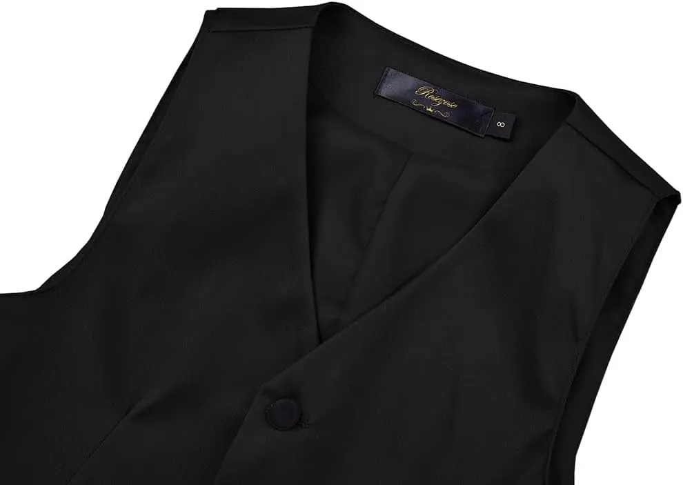 Boy Suits 7 Piece Set Slim Fit Formal Tuxedo Suit with Tuxedo Jacket Vest Pants for Kids Wedding Ring Bearer Party