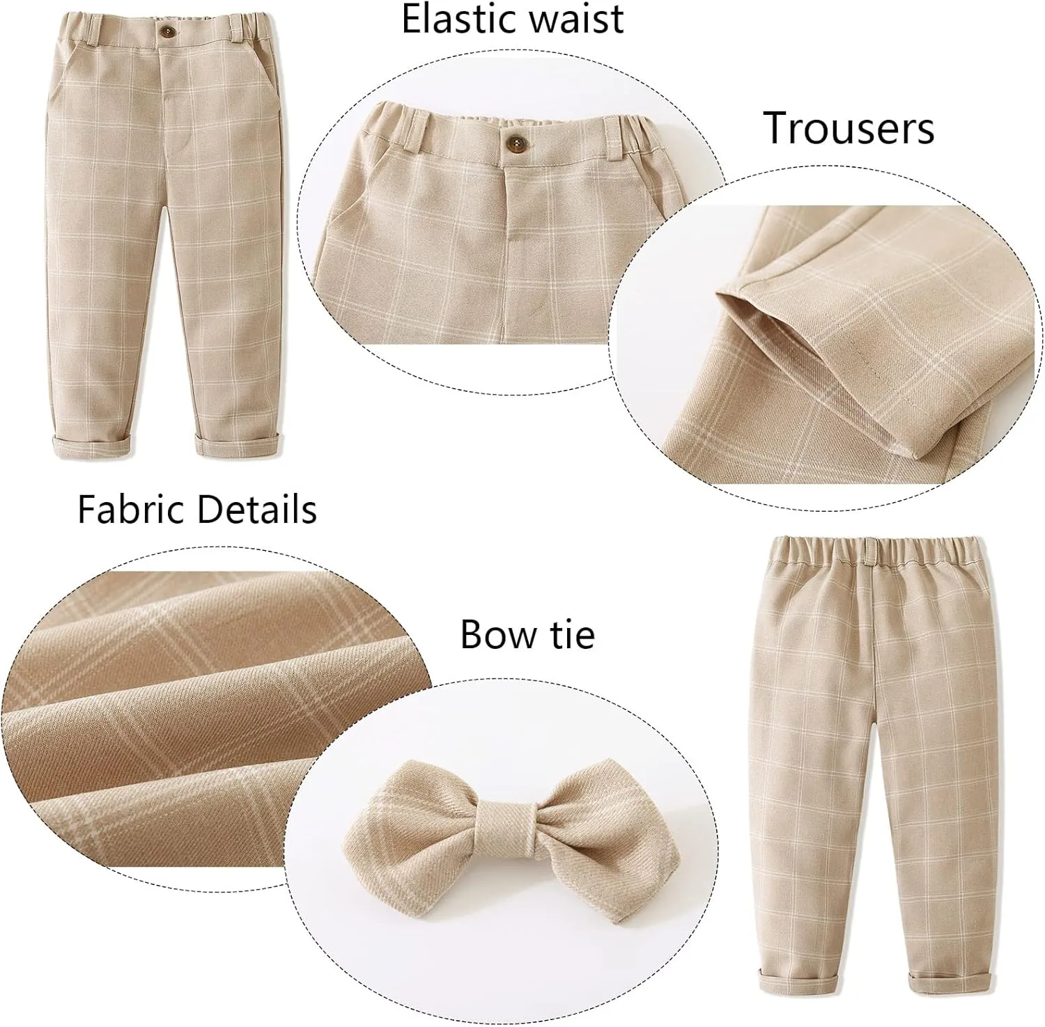 Boys 3Pcs Clothing Sets Cotton Long Sleeve Bowtie Shirts  Vest  Pants Casual Suit