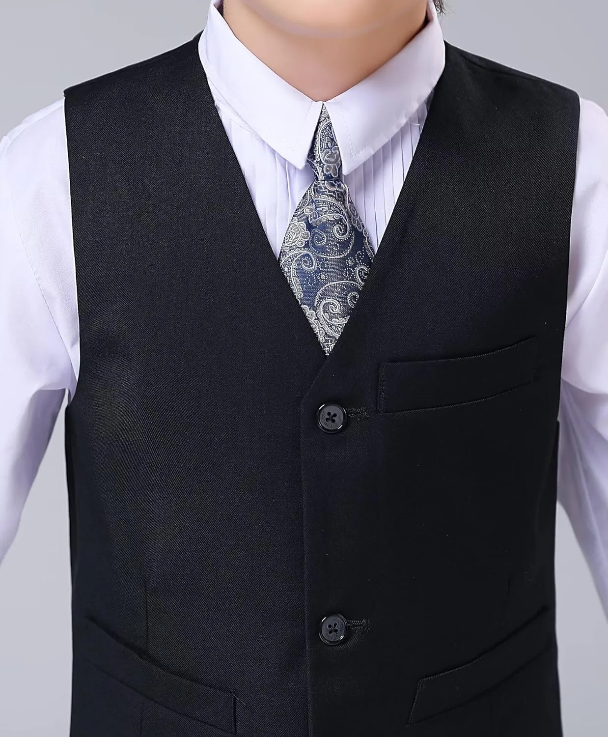 Boys Suit Formal Kids Wedding Outfit 3 Piece Slim Fit Boys Suit Vest Pants Shirt Set with Tie