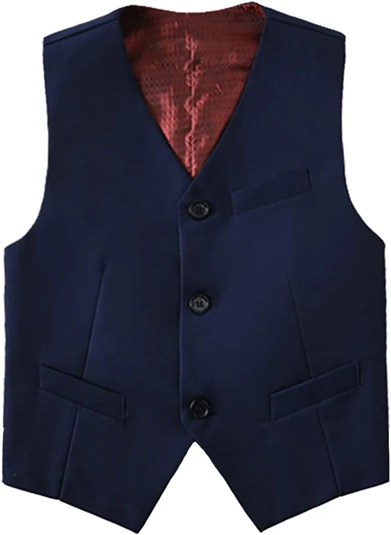 Boys Suit Kids Formal Wedding Tuxedo Dress Suits for Teen Boys Vest and Pants Set