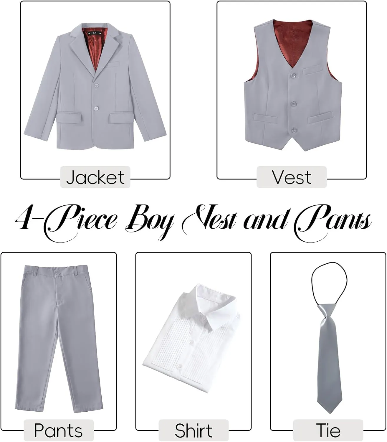 Boys Suits for Kids Formal Dress Suit Set Complete Outfit