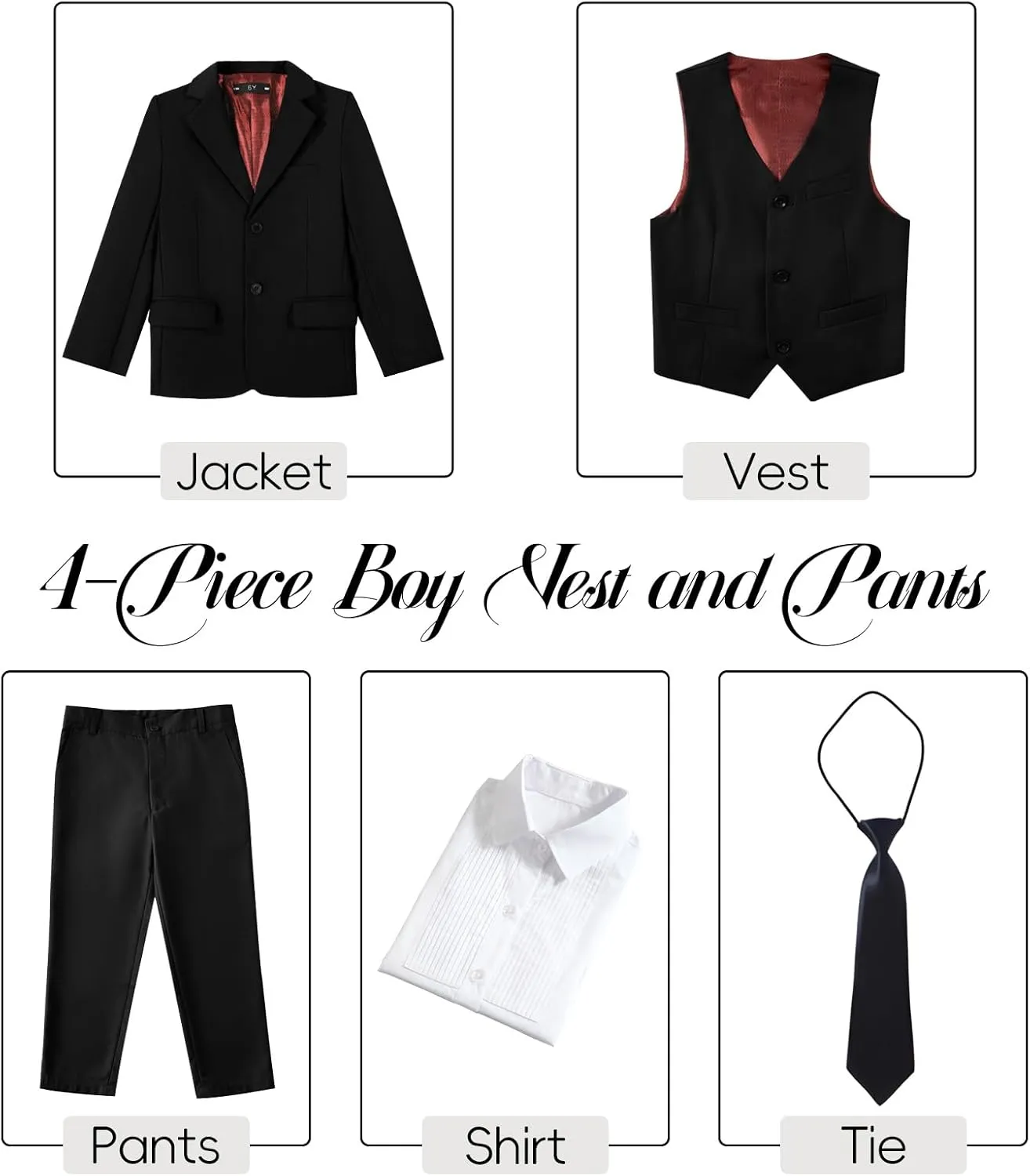 Boys Suits for Kids Formal Dress Suit Set Complete Outfit