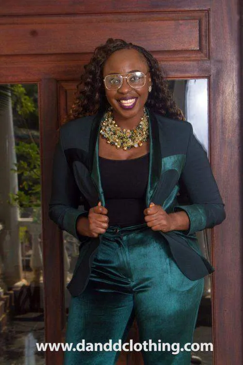 Business Green Velvet Suits