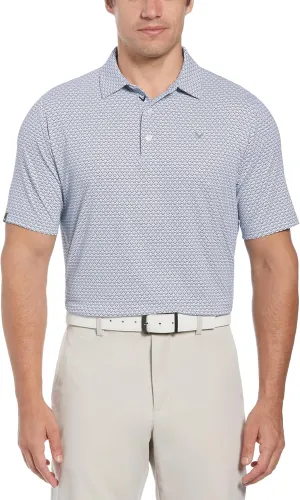 Callaway Men's Big & Tall Chevron Printed Short Sleeve Golf Polo Shirt, Stretch Seams, Moisture-Wicking, Classic Fit
