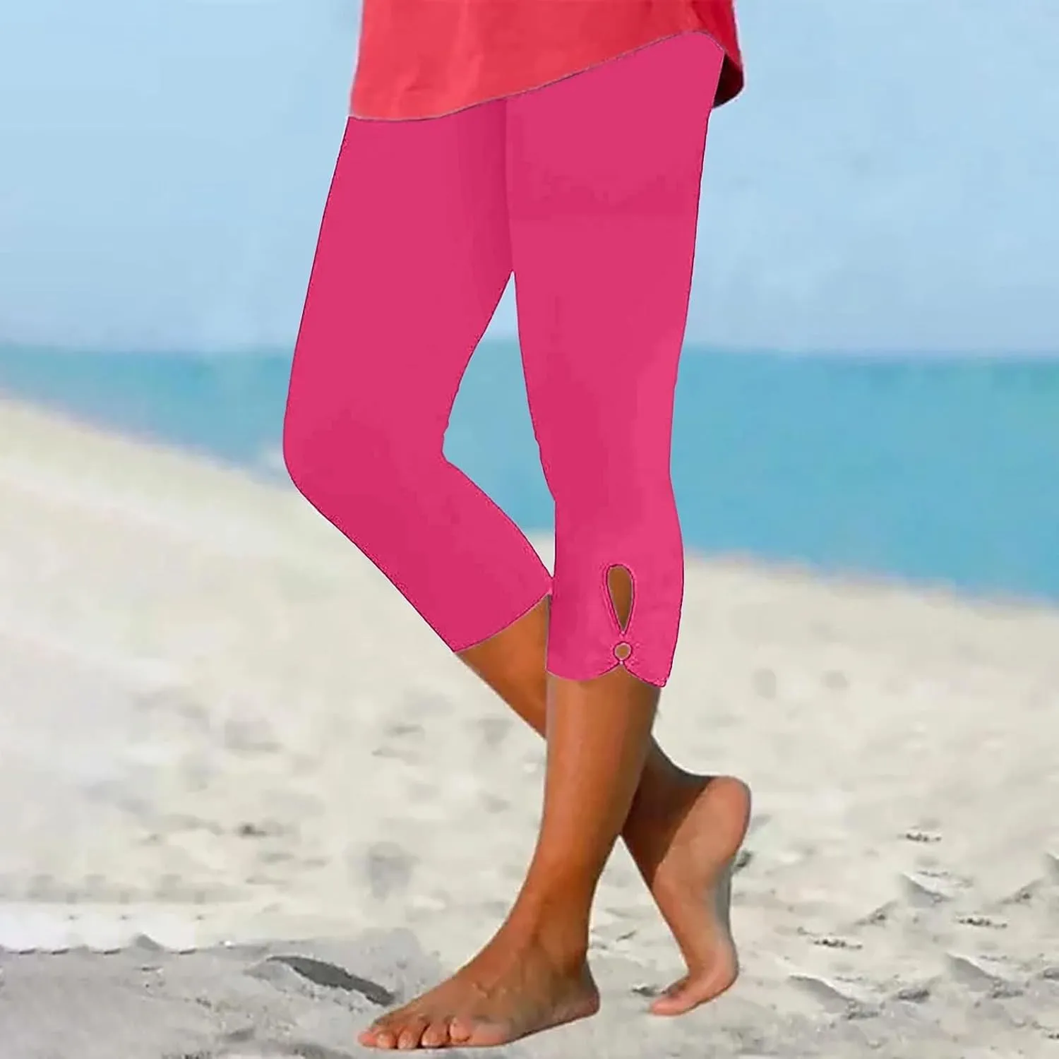 Capri Pants for Women Dressy Casual Summer Capris Knee Length Cropped Legging Trendy Lightweight Ladies Clothing