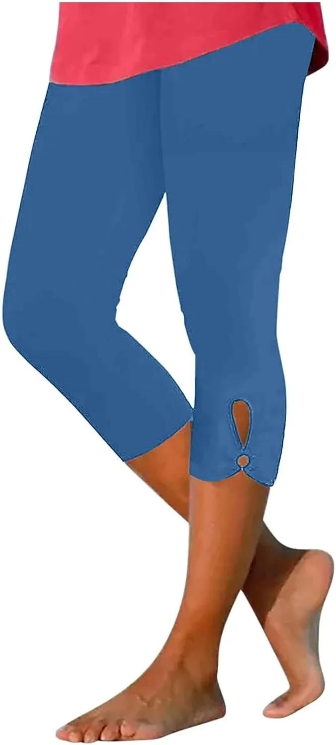 Capri Pants for Women Dressy Casual Summer Capris Knee Length Cropped Legging Trendy Lightweight Ladies Clothing