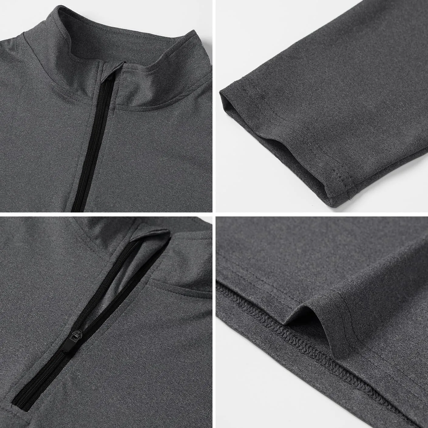 CARWORNIC Men's Long Sleeve Athletic Shirts 1/4 Zip Pullover Quick Dry Active Sports Sweatshirt for Running Workout Gym