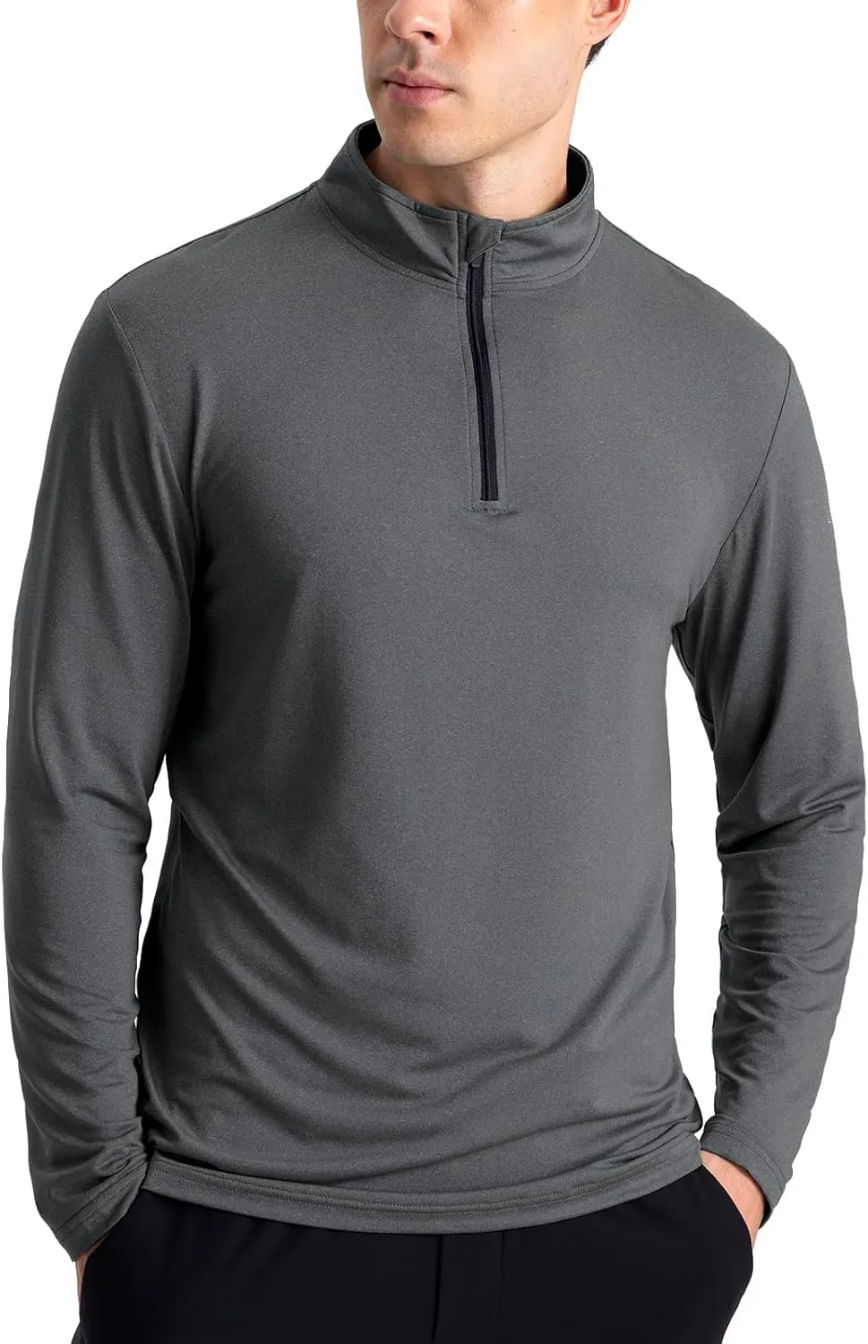 CARWORNIC Men's Long Sleeve Athletic Shirts 1/4 Zip Pullover Quick Dry Active Sports Sweatshirt for Running Workout Gym