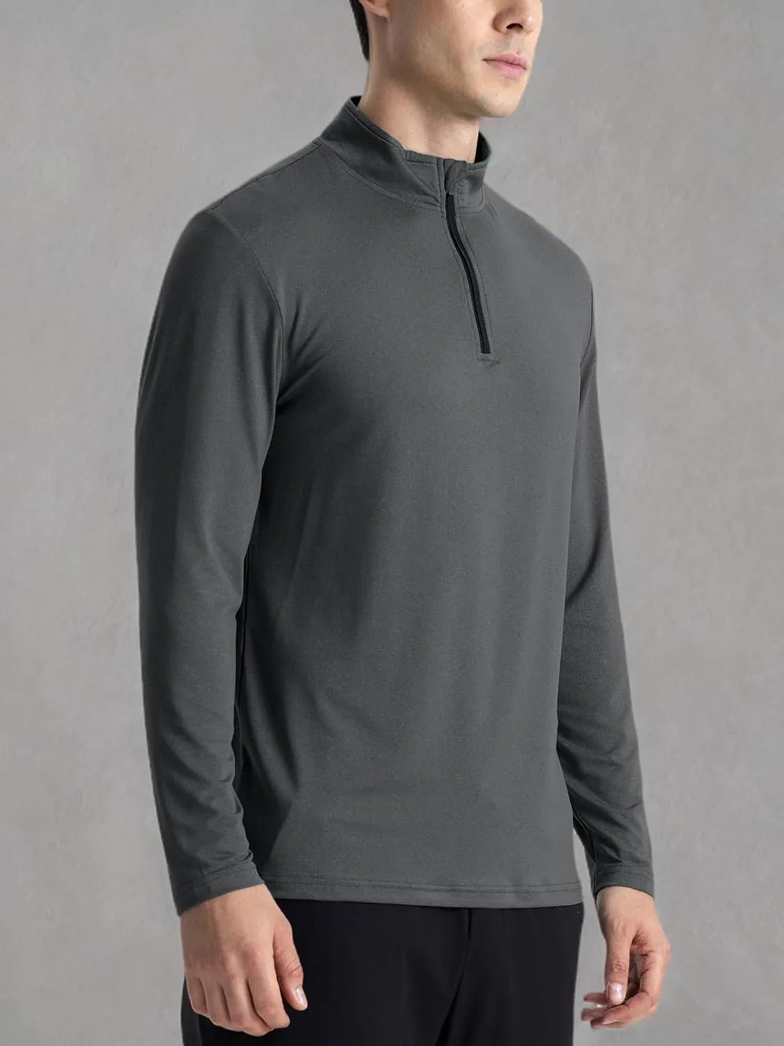 CARWORNIC Men's Long Sleeve Athletic Shirts 1/4 Zip Pullover Quick Dry Active Sports Sweatshirt for Running Workout Gym