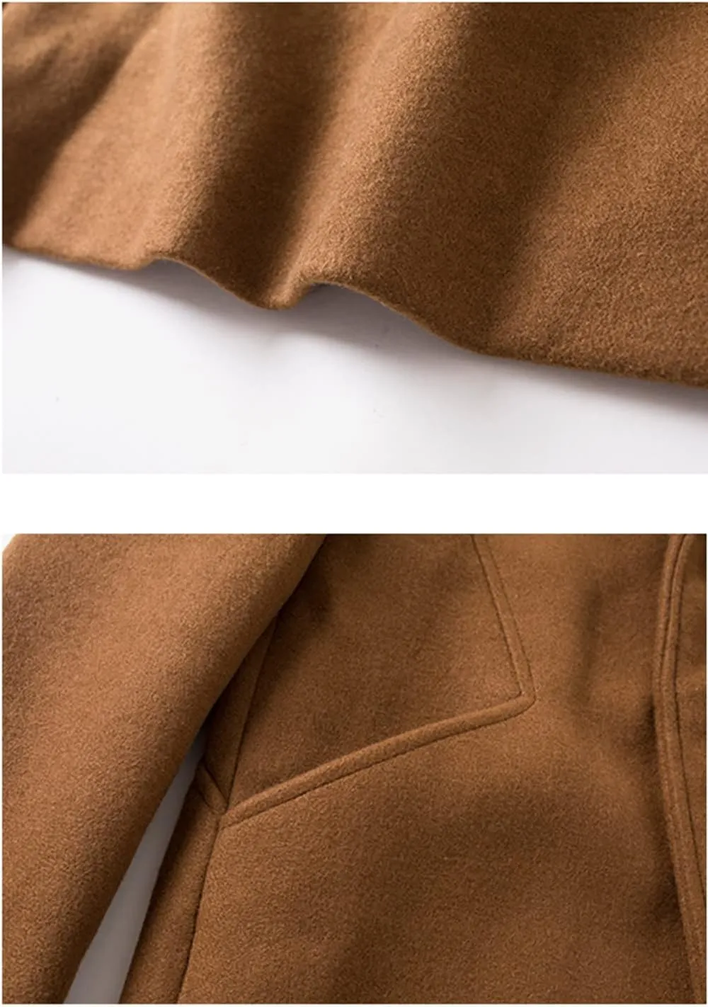 CHARTOU Men's Notched Collar 1 Button Slim Fit Midi Trench Pea Coat Jacket