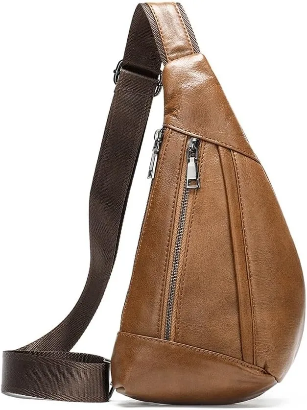 Chest Bag Sports Crossbody Chest Bag Saddle Zipper Diagonal Backpack(B)