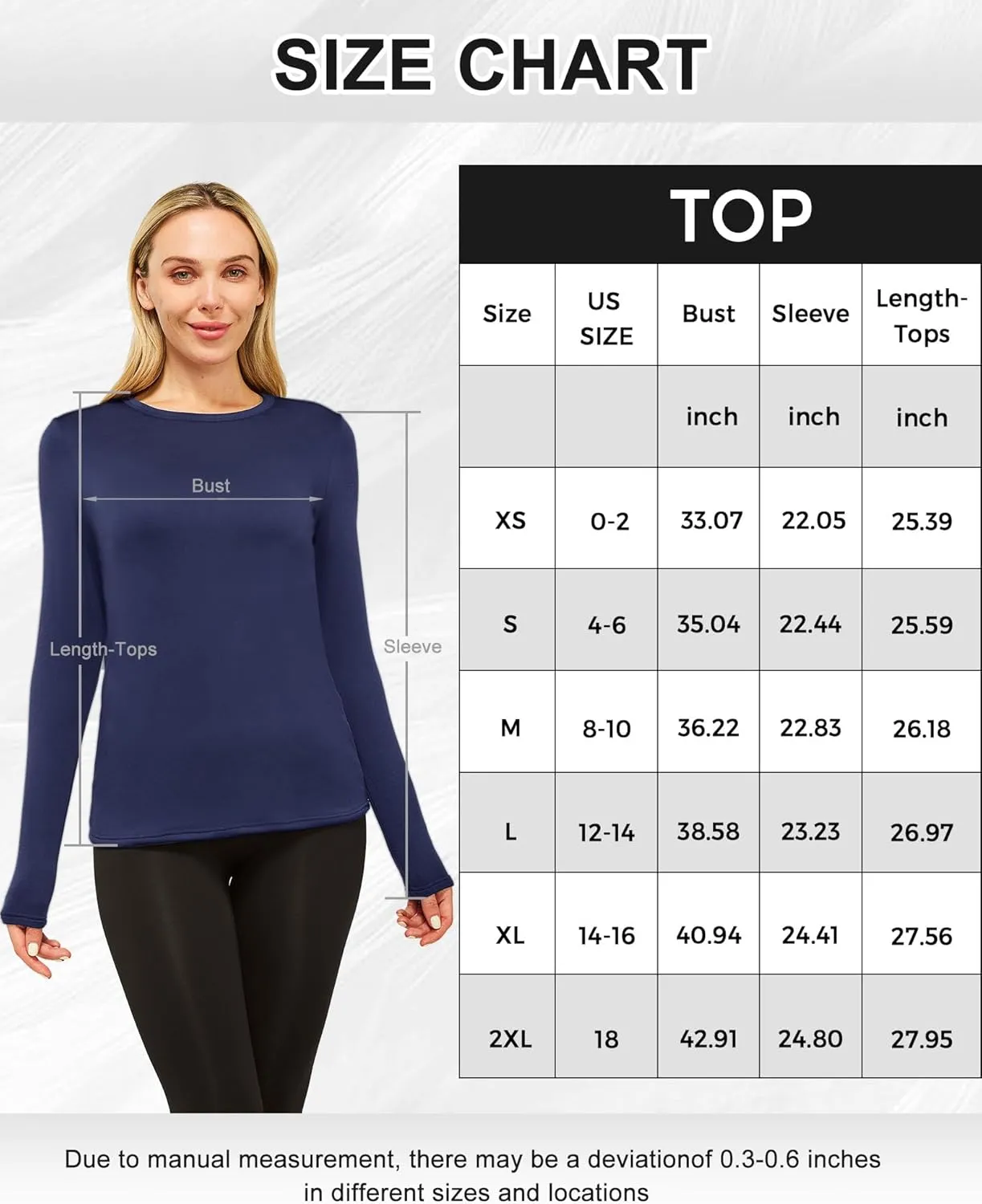 CL convallaria 1 2 4 Pcs Women's Thermal Underwear Fleece Lined Tops Long Sleeve Baselayer Shirt