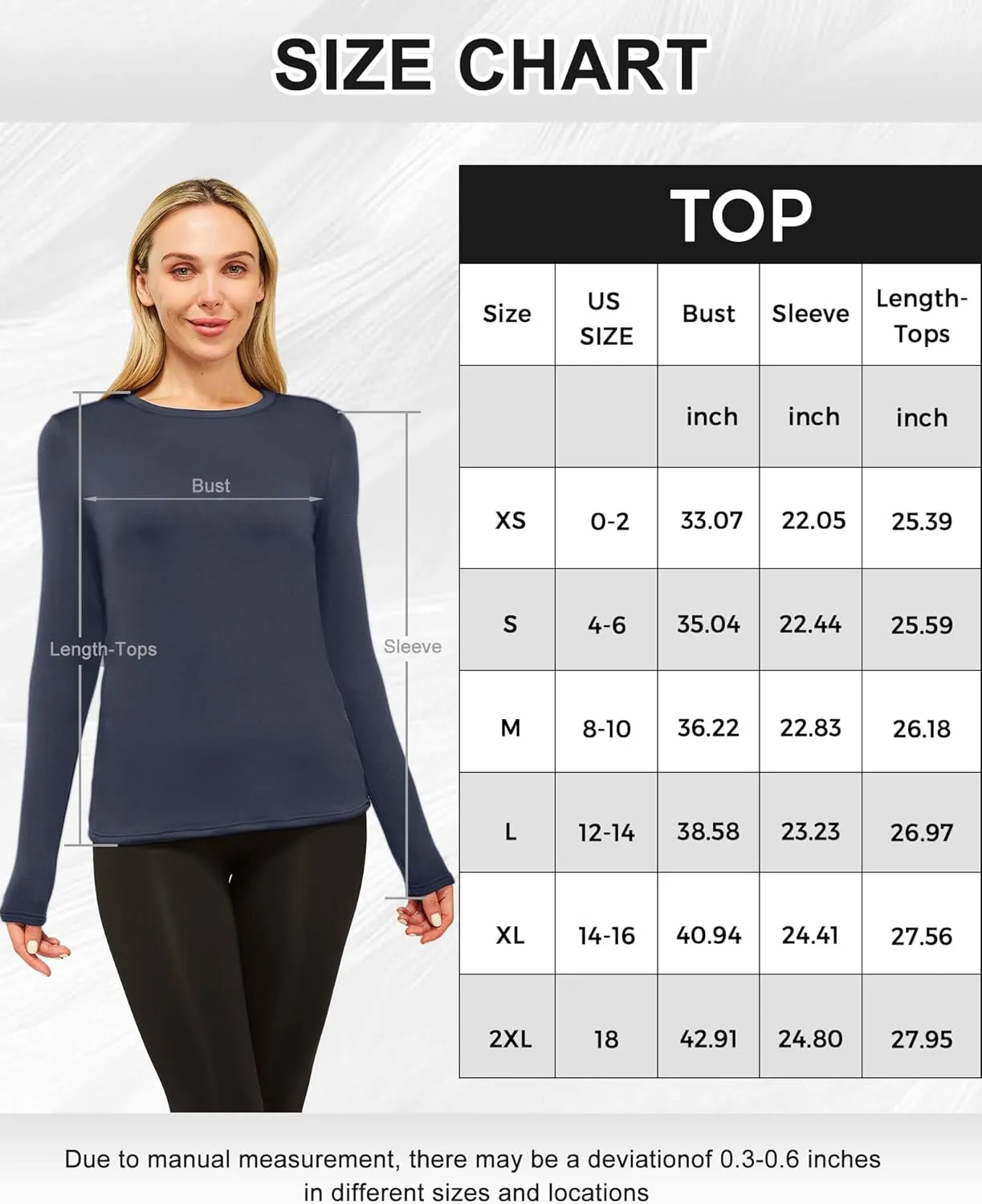 CL convallaria 1 2 4 Pcs Women's Thermal Underwear Fleece Lined Tops Long Sleeve Baselayer Shirt