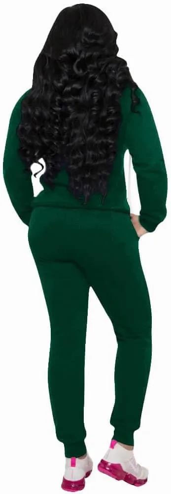 CLOCOR Track Suits for Women Set - Casual 2 Piece Outfits Sweatsuit Pocket Hoodies Long Sleeve with Patchwork Pants Set