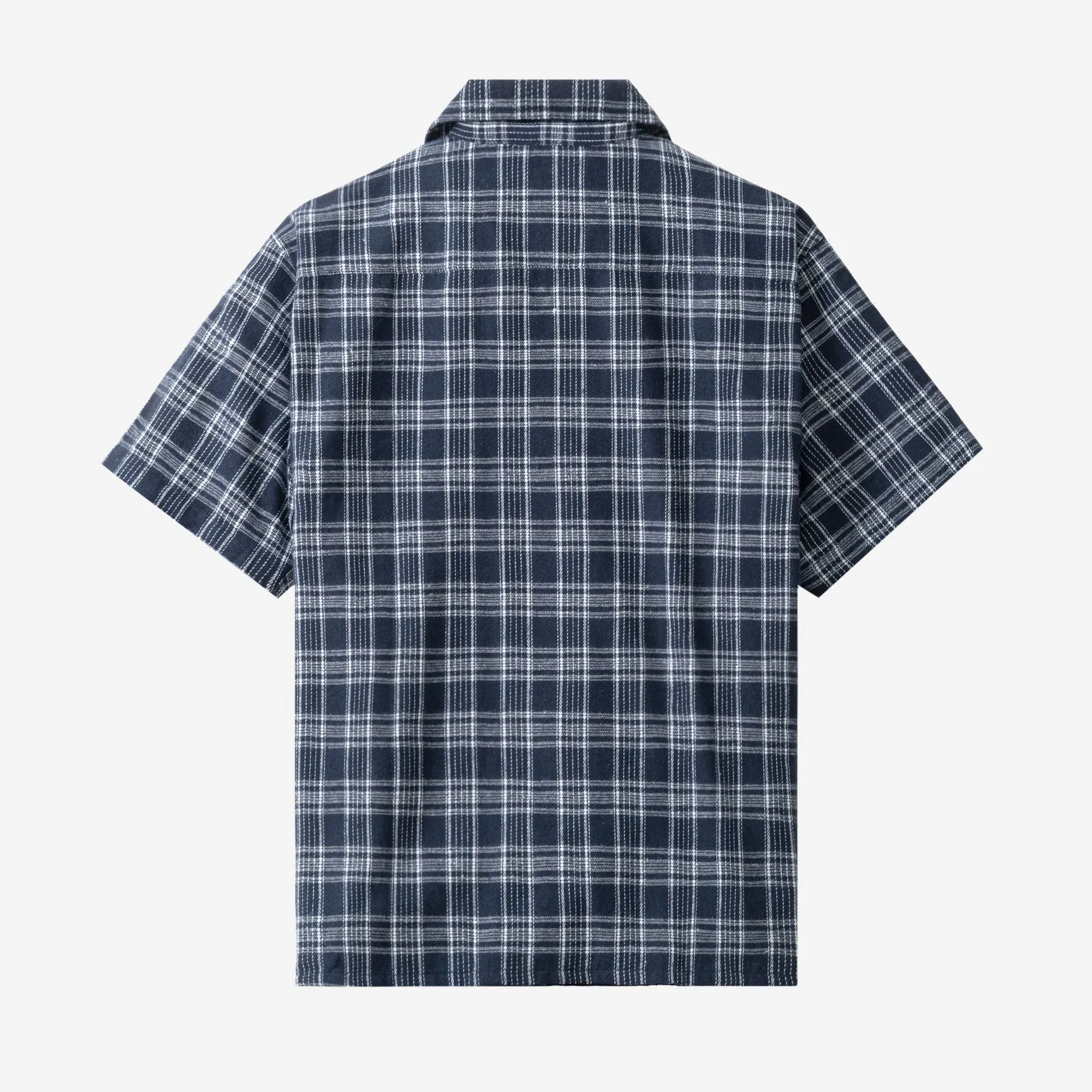 College Days Flannel Camp Collar - Navy Triple Lines